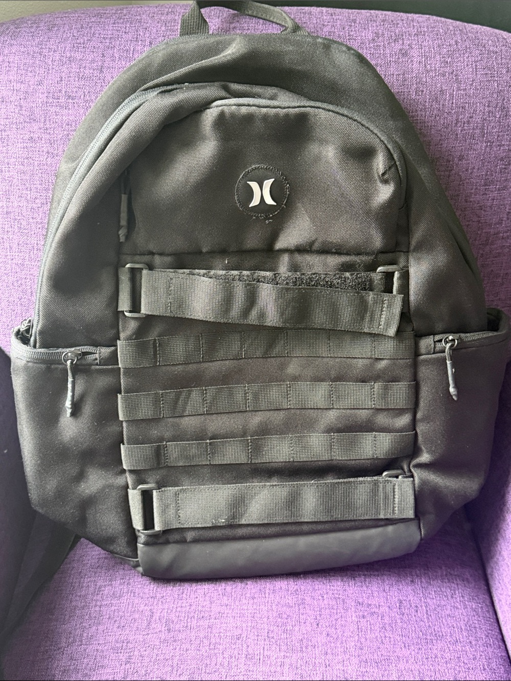 Hurley Black Tactical-Style Backpack